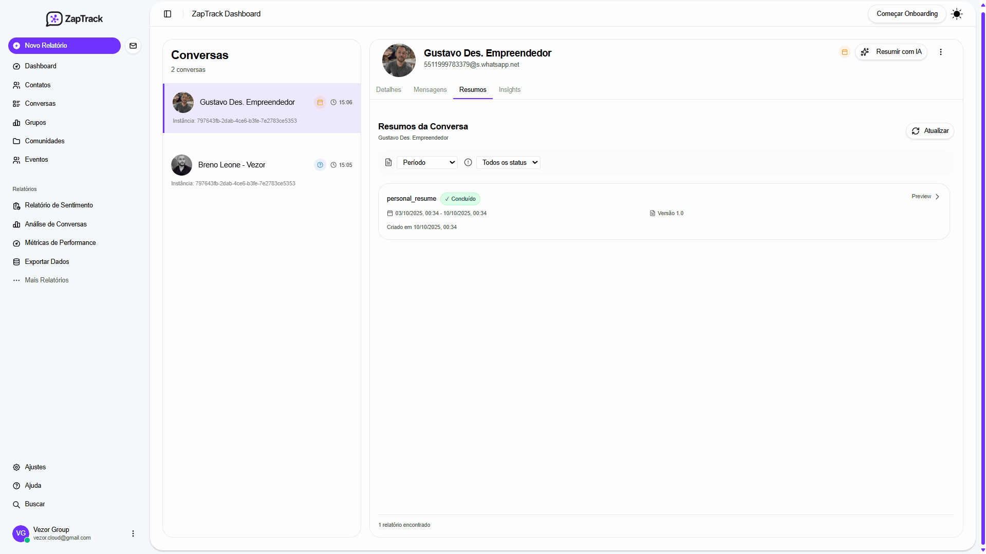 Monitor de intenções